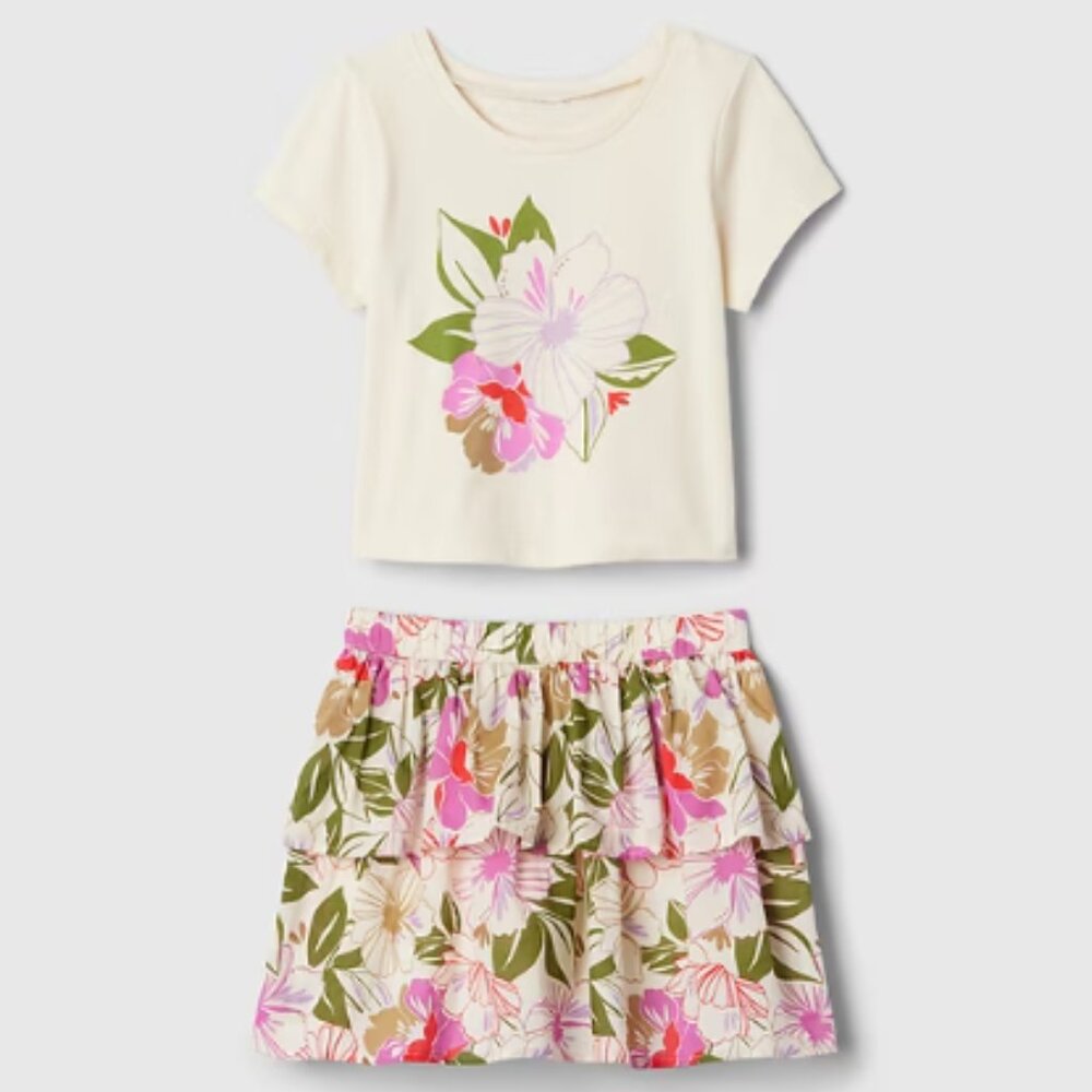 Gap Baby Tropical Skirt Outfit Set Size 18-24M
